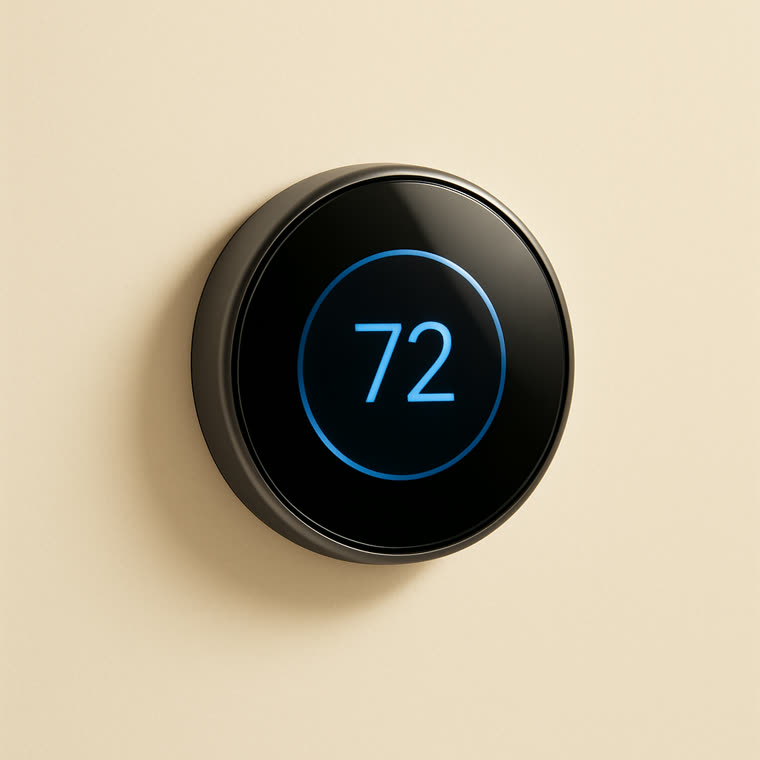 Smart thermostat at 72 degrees